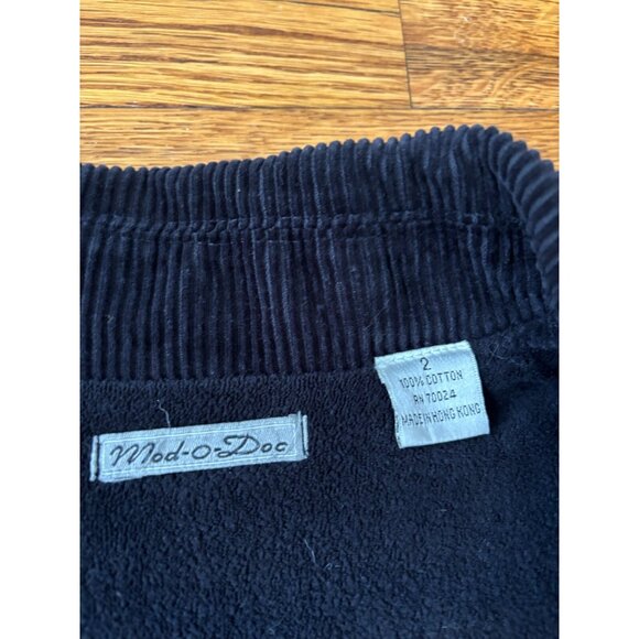 Mod-o-doc Womens Corduroy Jacket Sz 2 Shacket Black Fleece Lined Button Up - Picture 4 of 7